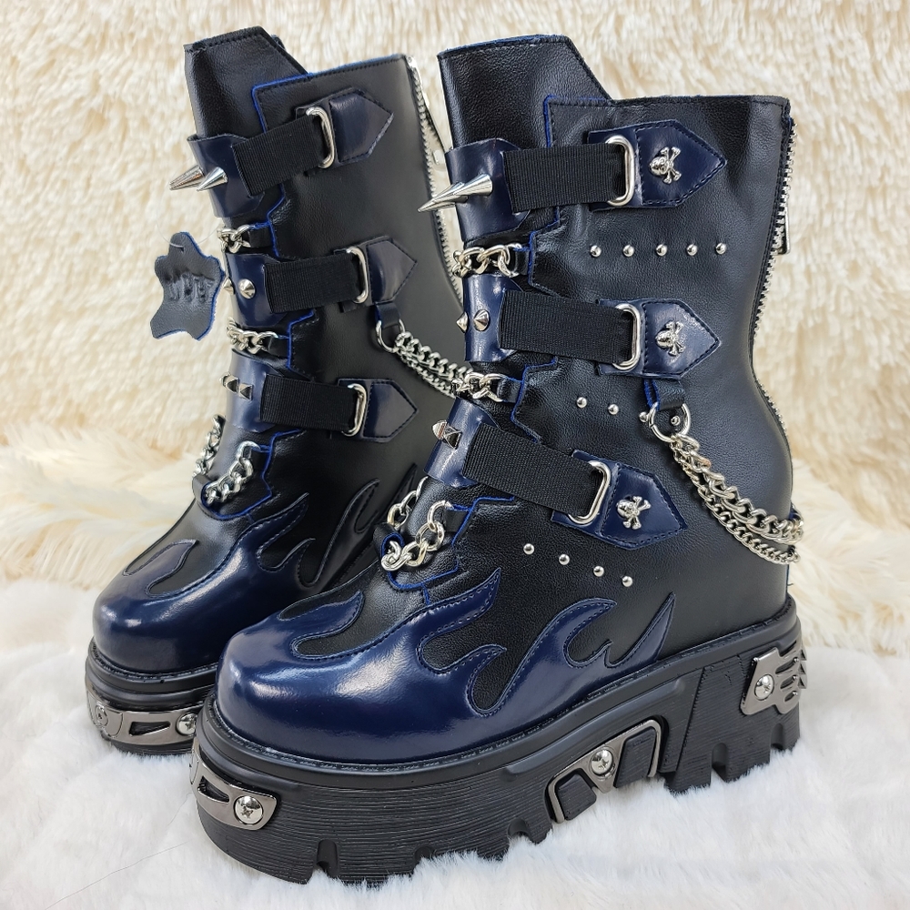 4 inch Hidden Platform Buckle Boots